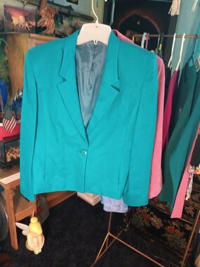 Women's Teal Blazer Jacket - Classic Single-Button